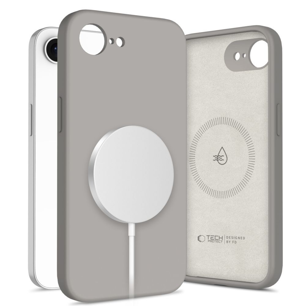 etui Tech-protect Silicone Magsafe Stone grey Apple iPhone 17e
