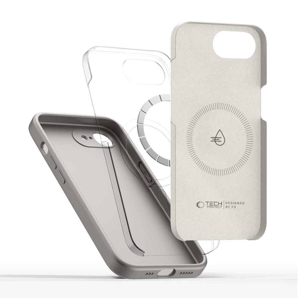 etui Tech-protect Silicone Magsafe Stone grey Apple iPhone 17e / 6