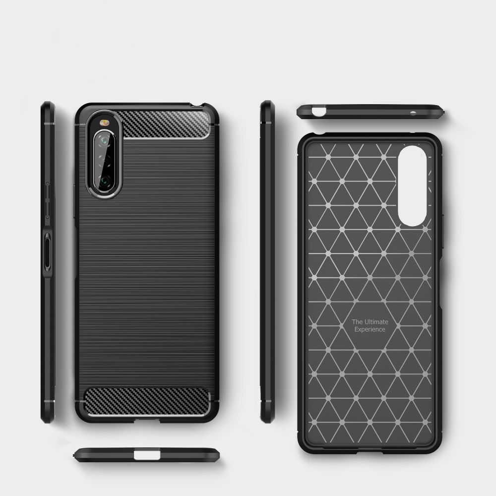 etui Tech-Protect TPU Carbon Czarne Sony Xperia 10 II / 7