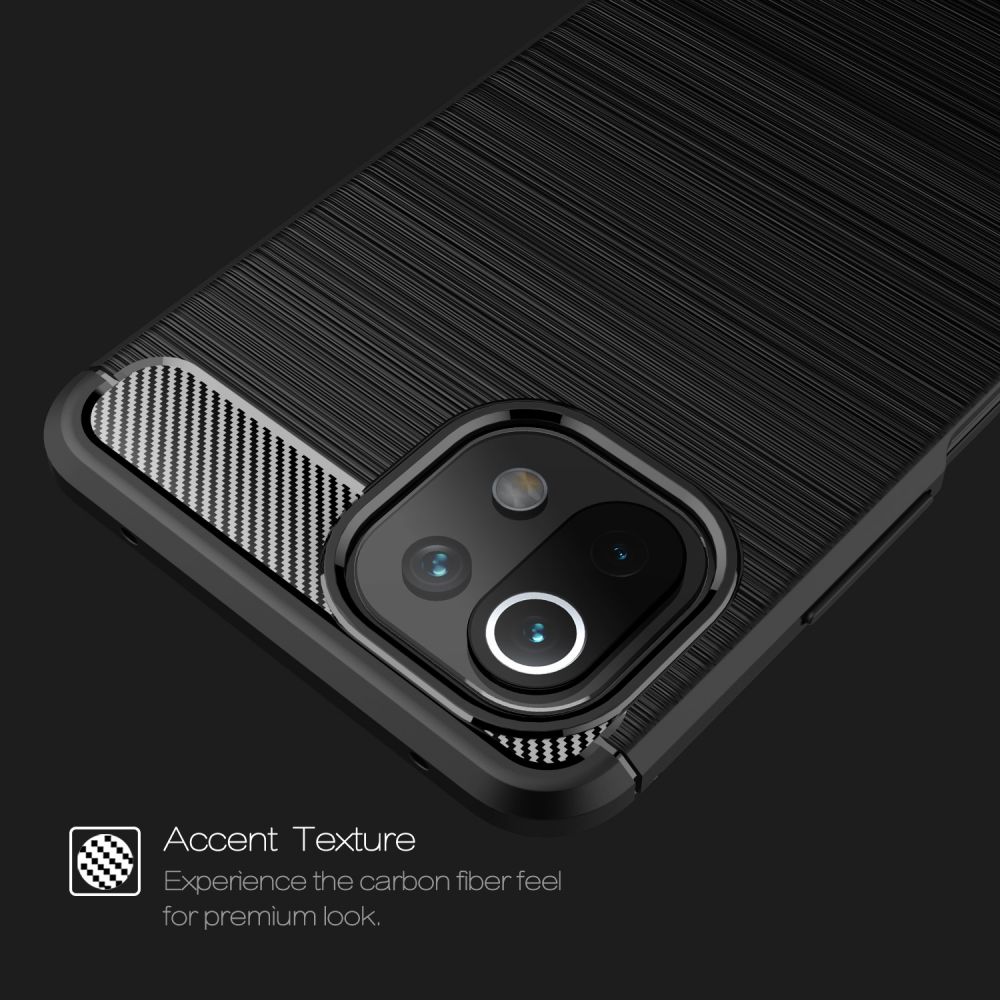 etui Tech-Protect TPU Carbon czarne Xiaomi Mi 11 Lite / 3