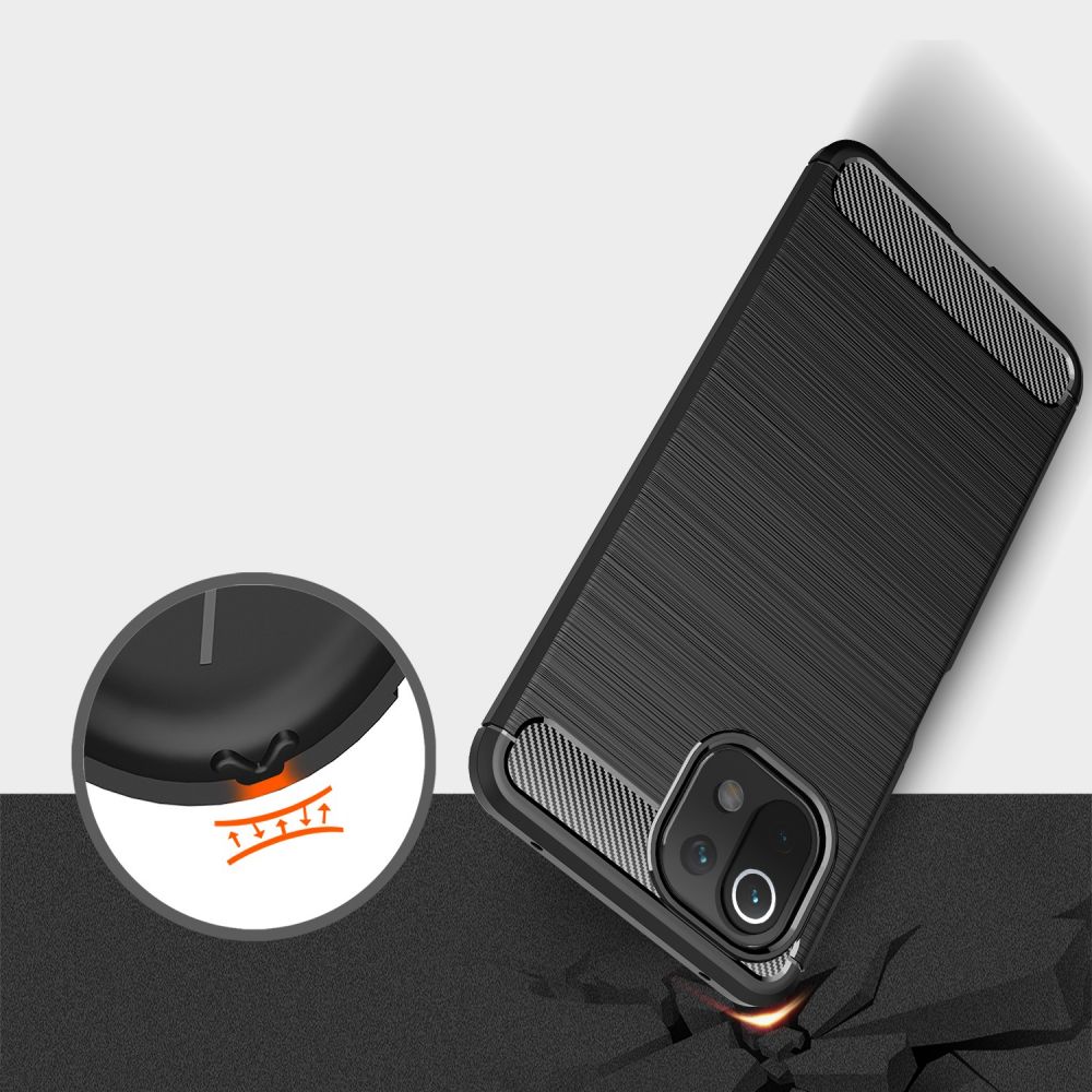 etui Tech-Protect TPU Carbon czarne Xiaomi Mi 11 Lite / 5