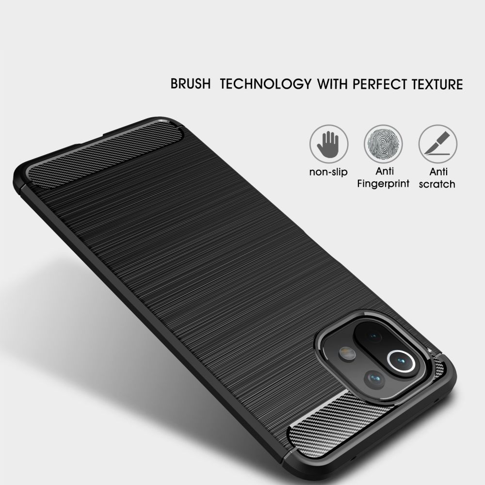etui Tech-Protect TPU Carbon czarne Xiaomi Mi 11 Lite 5G / 2