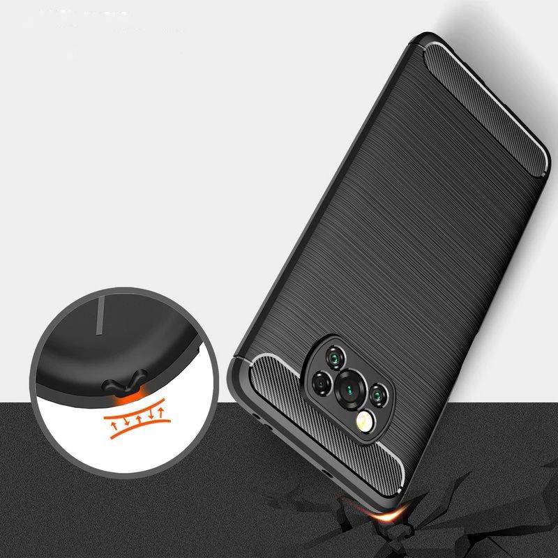 etui Tech-Protect TPU Carbon Czarne Xiaomi POCO X3 NFC / 7