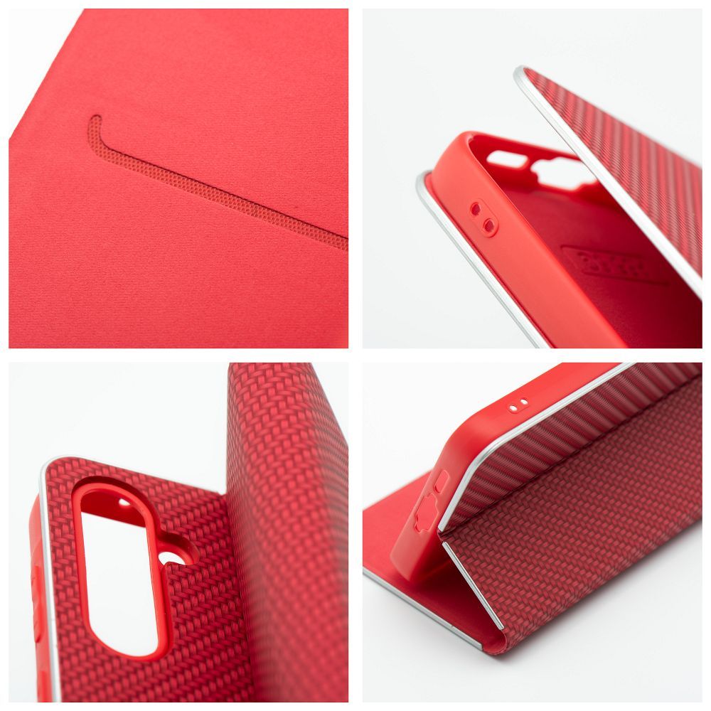 Etui Vennus Book Carbon czerwony Samsung Galaxy A27 5G / 6 Etui Vennus Book Carbon czerwony Samsung Galaxy A27 5G / 6