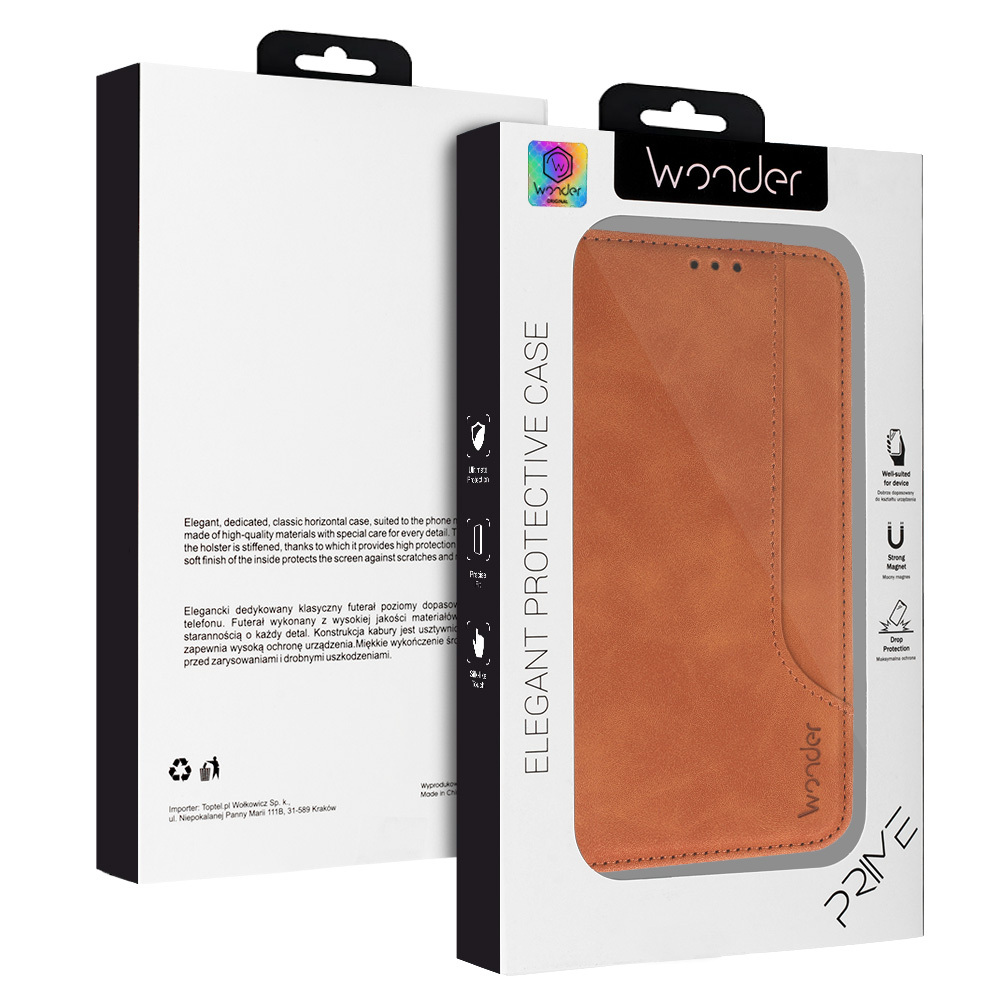 Etui Wonder Prime brązowy Xiaomi Redmi Note 12 5G / 8 Etui Wonder Prime brązowy Xiaomi Redmi Note 12 5G / 8