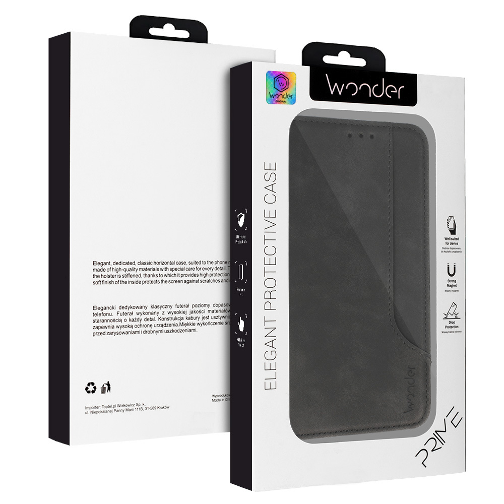 Etui Wonder Prime czarny Xiaomi Redmi Note 12 5G / 8 Etui Wonder Prime czarny Xiaomi Redmi Note 12 5G / 8