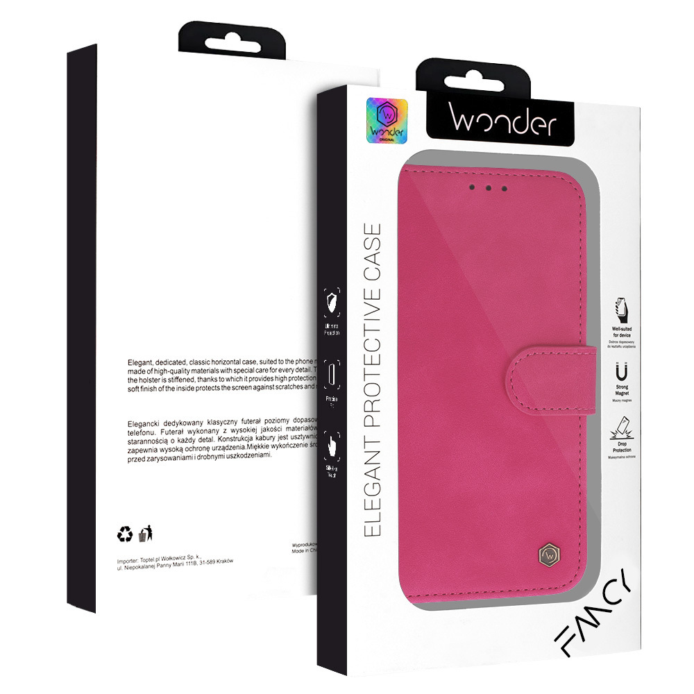 Etui z klapką Kabura Wonder Fancy fuksja Samsung Galaxy A27 5G / 8 Etui z klapką Kabura Wonder Fancy fuksja Samsung Galaxy A27 5G / 8