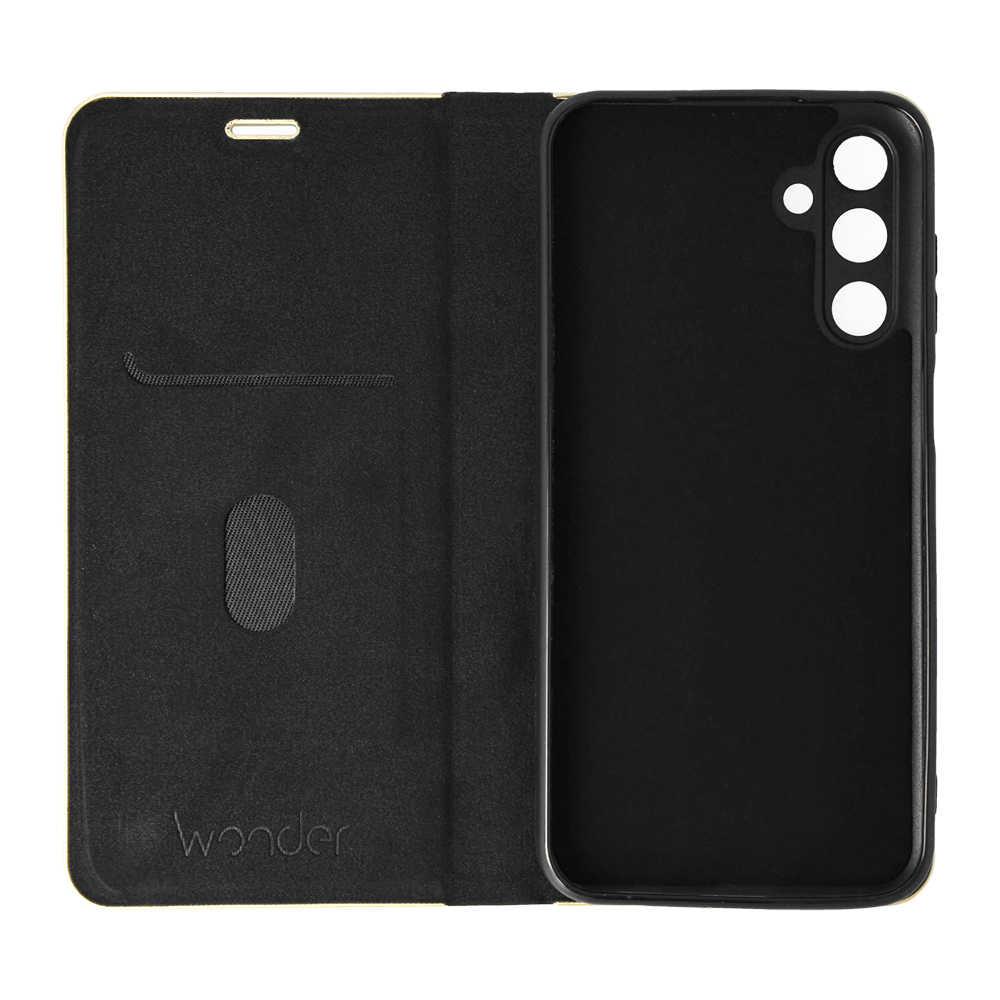 Etui z klapką na karty z podstawką Wonder Frame czarny Samsung Galaxy M15 5G / 4 Etui z klapką na karty z podstawką Wonder Frame czarny Samsung Galaxy M15 5G / 4