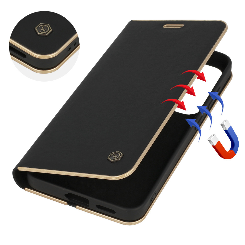 Etui z klapką na karty z podstawką Wonder Frame czarny Samsung Galaxy M15 5G / 6 Etui z klapką na karty z podstawką Wonder Frame czarny Samsung Galaxy M15 5G / 6