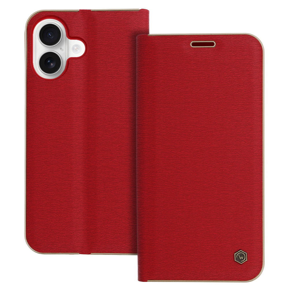Etui z klapką na karty z podstawką Wonder Frame czerwony Apple iPhone 17 Etui z klapką na karty z podstawką Wonder Frame czerwony Apple iPhone 17