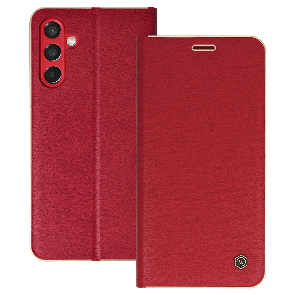 Etui z klapką na karty z podstawką Wonder Frame czerwony Samsung Galaxy M15 5G Etui z klapką na karty z podstawką Wonder Frame czerwony Samsung Galaxy M15 5G