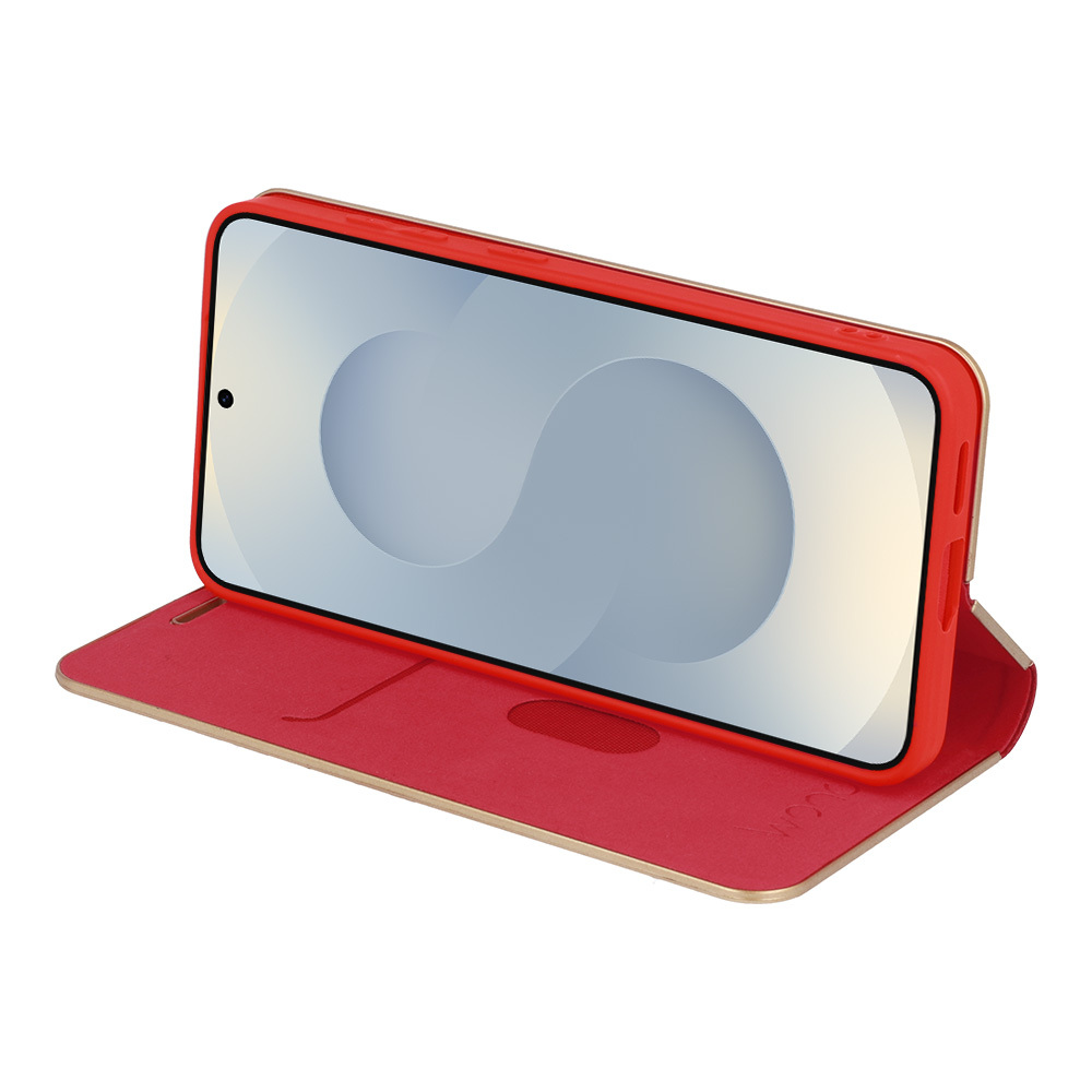 Etui z klapką na karty z podstawką Wonder Frame czerwony Samsung Galaxy M15 5G / 5 Etui z klapką na karty z podstawką Wonder Frame czerwony Samsung Galaxy M15 5G / 5