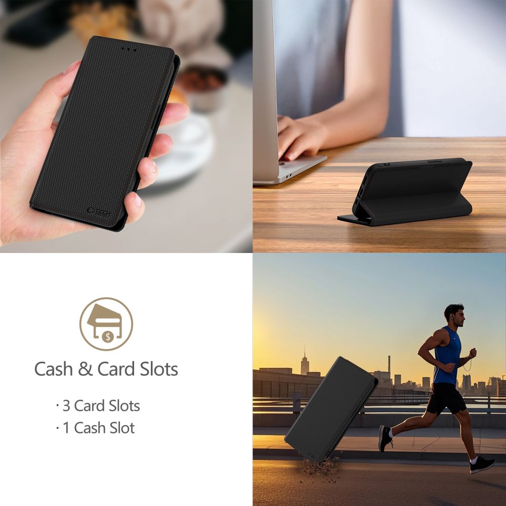 etui z klapk� Tech-protect Wallet czarne Apple iPhone 17e / 5