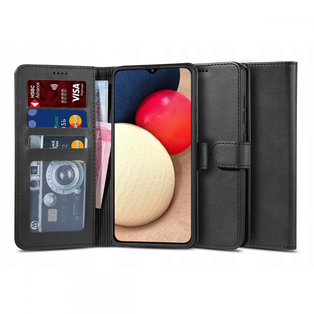 etui z klapk� Tech-protect Wallet czarne Samsung A02S