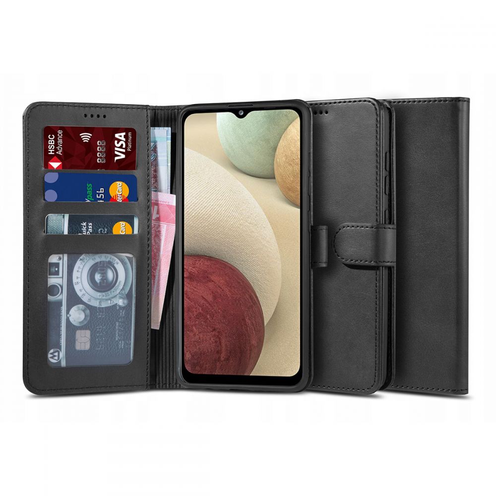 etui z klapk Tech-protect Wallet czarne Samsung Galaxy A12