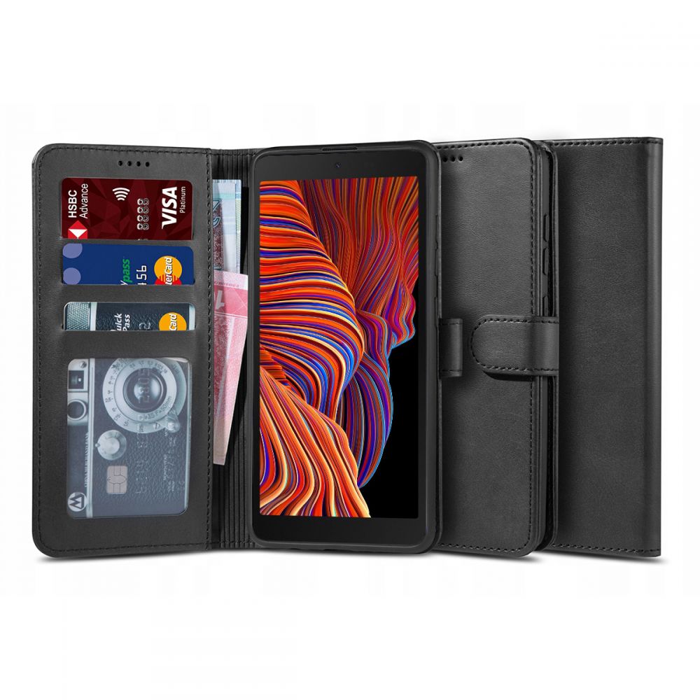 etui z klapk Tech-protect Wallet czarne Samsung Xcover 5