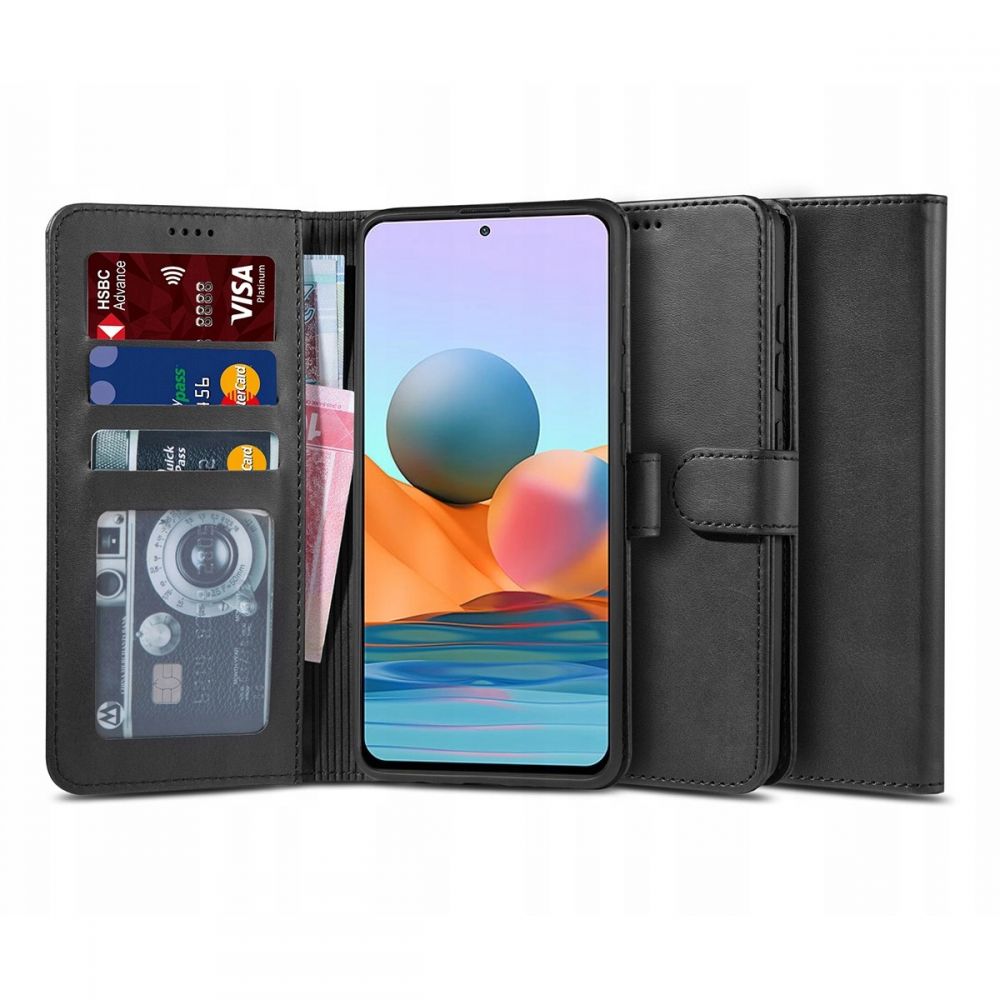 etui z klapk� Tech-protect Wallet czarne Xiaomi Redmi Note 10 Pro