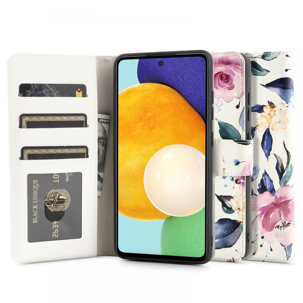 etui z klapk� Tech-protect Wallet Floral bia�e Samsung A52 5G