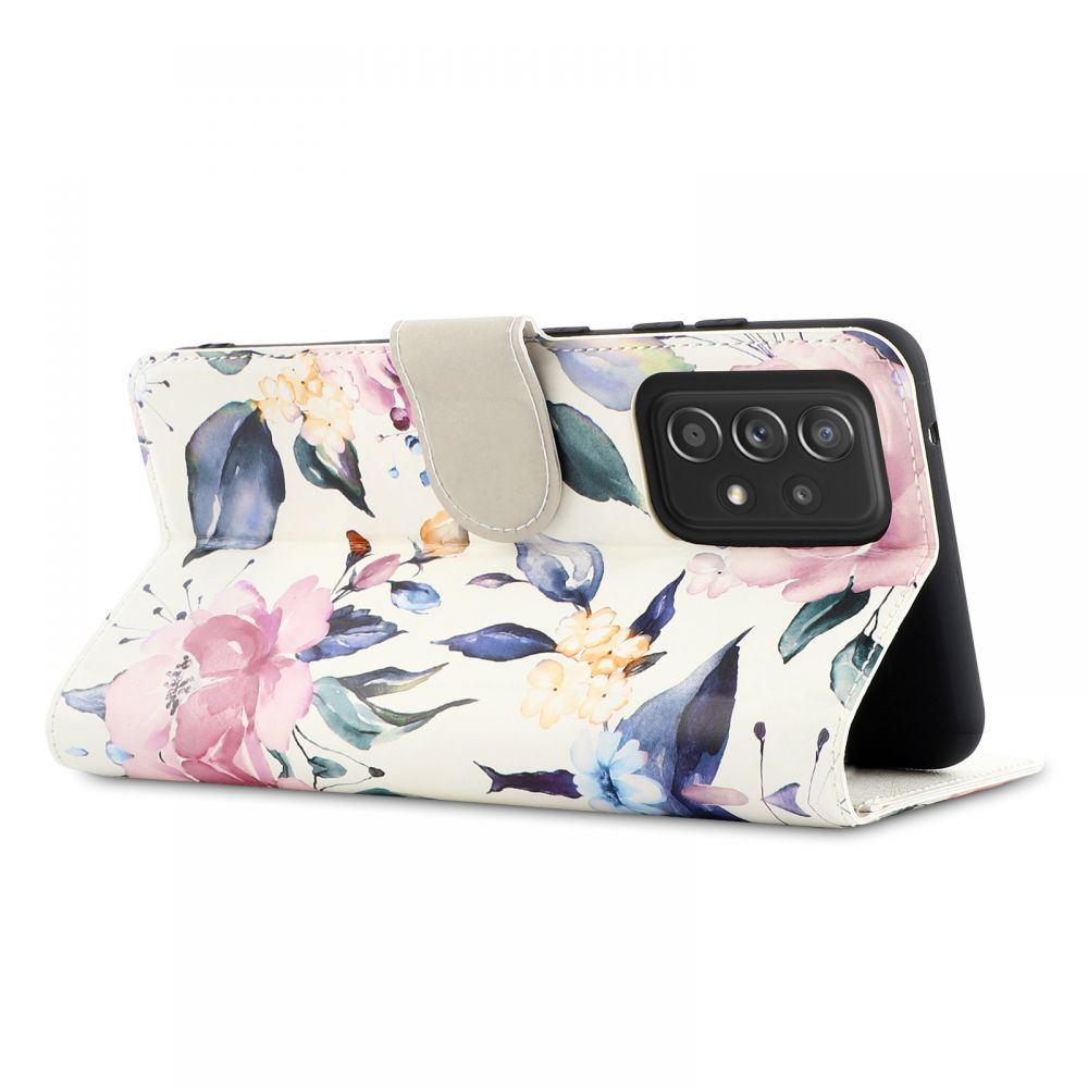 etui z klapk� Tech-protect Wallet Floral bia�e Samsung A52 5G / 3