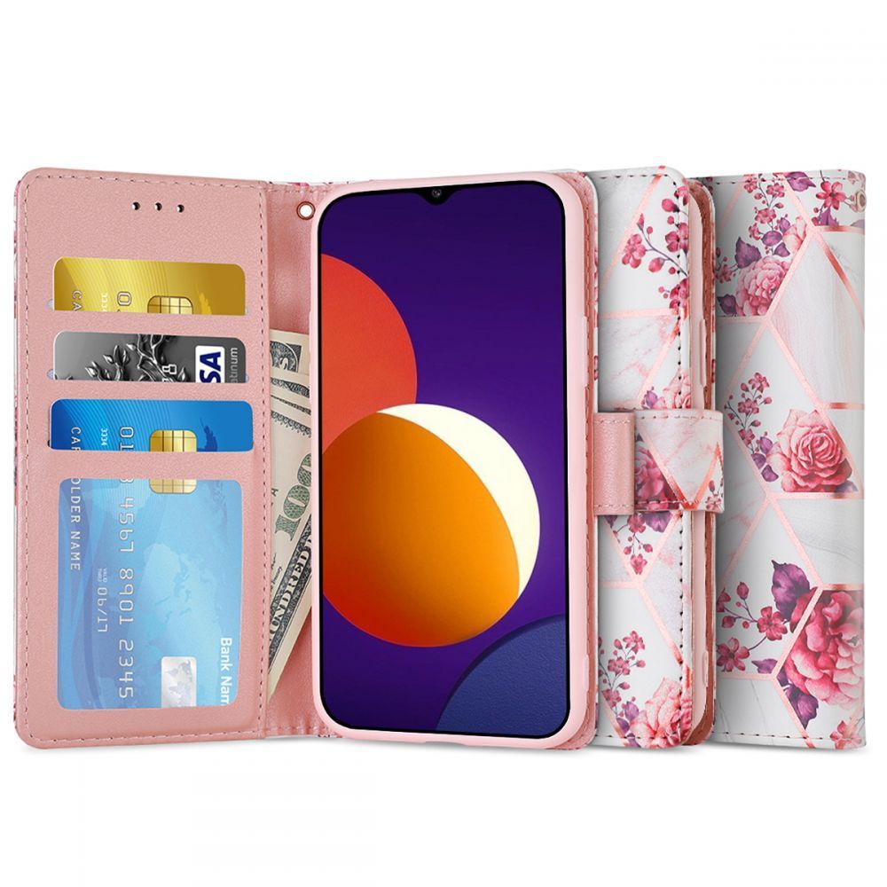etui z klapką Tech-protect Wallet Floral rose Samsung Galaxy A12 etui z klapką Tech-protect Wallet Floral rose Samsung Galaxy A12