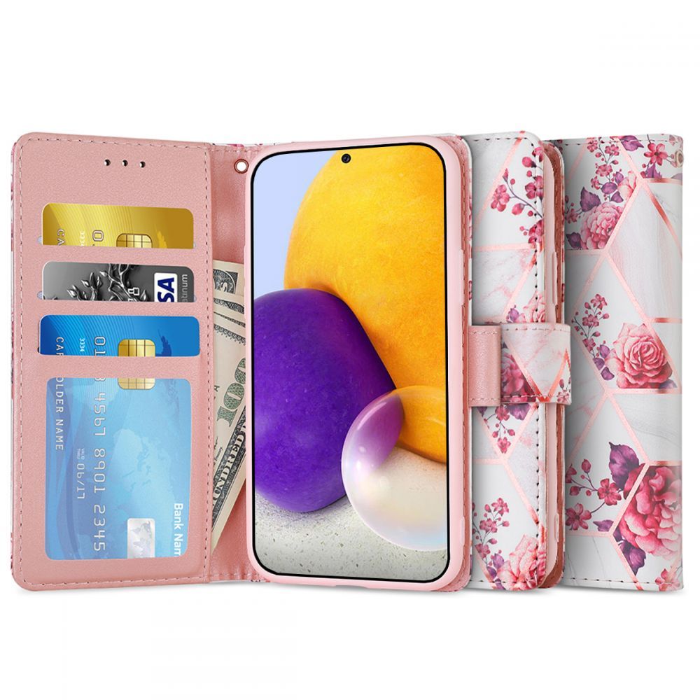 etui z klapk� Tech-protect Wallet Floral rose Samsung A72