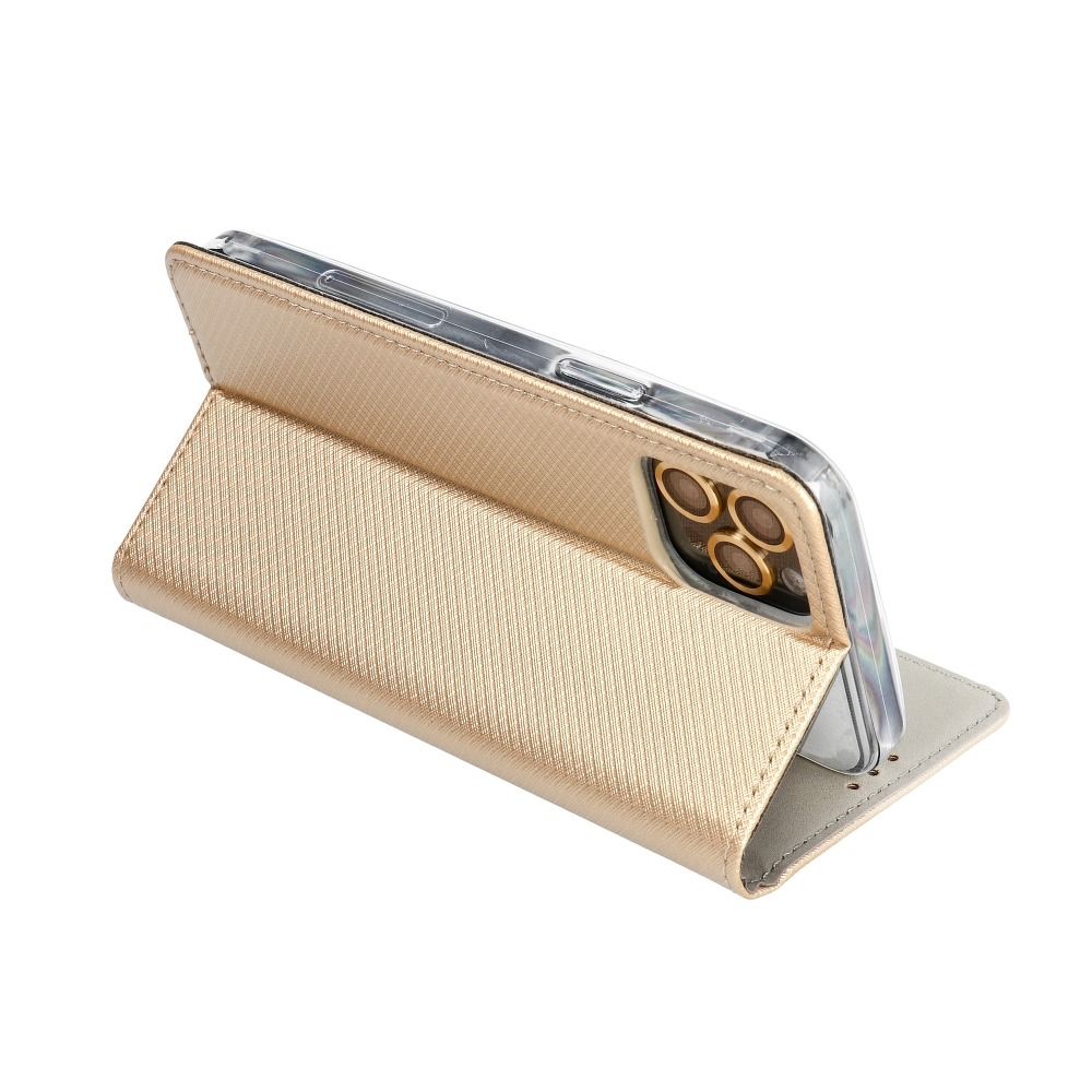 Etui zamykane z klapką i magnesem Smart Magnet złoty Samsung Galaxy A22 / 4 Etui zamykane z klapką i magnesem Smart Magnet złoty Samsung Galaxy A22 / 4