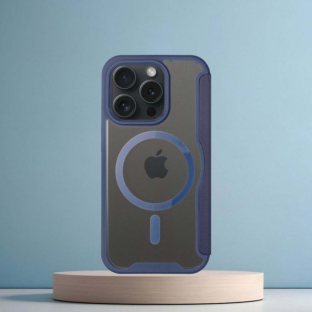 Etui zamykane z klapką z ringiem MagSafe niebieski Apple iPhone 15 Pro Max / 4 Etui zamykane z klapką z ringiem MagSafe niebieski Apple iPhone 15 Pro Max / 4