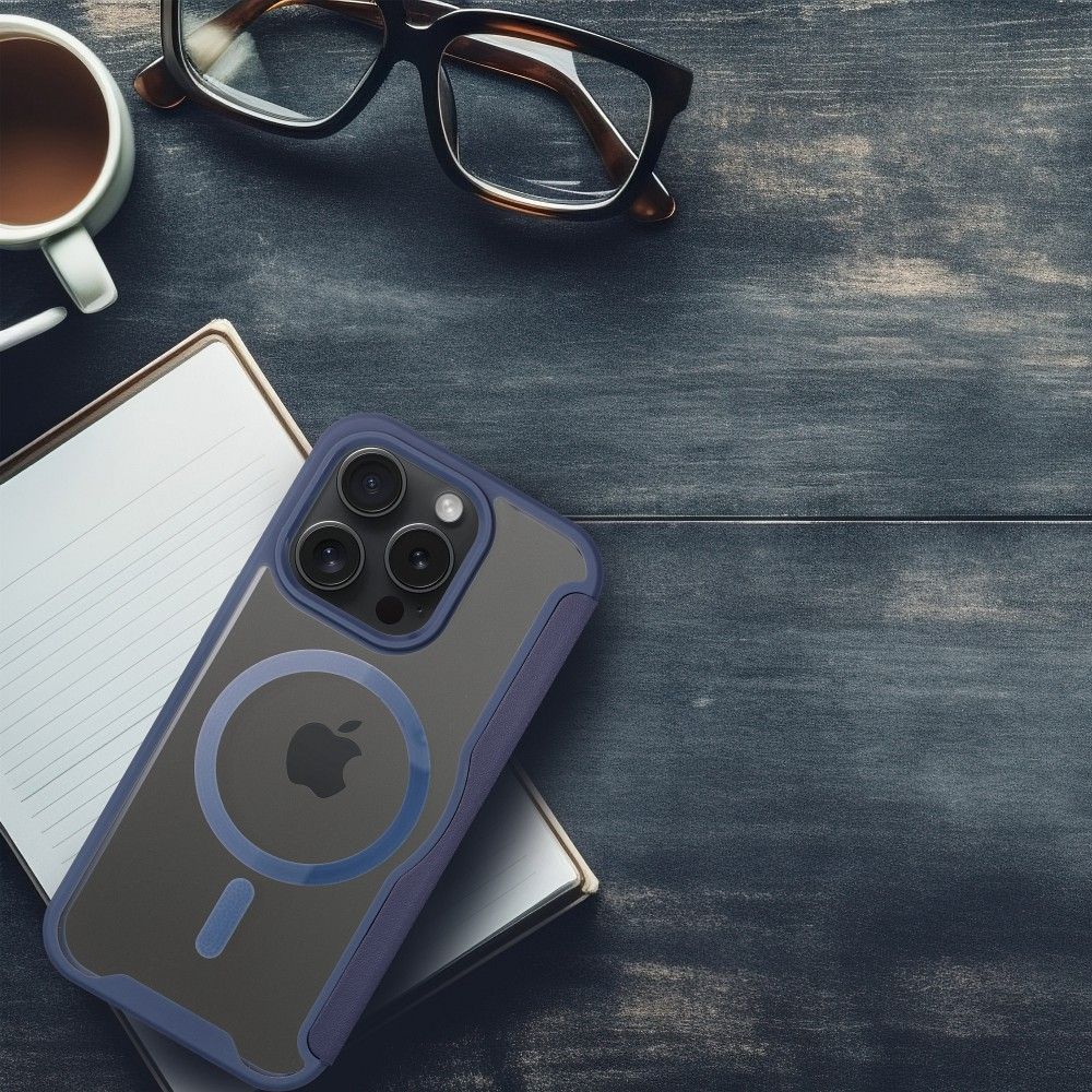 Etui zamykane z klapką z ringiem MagSafe niebieski Apple iPhone 15 Pro / 5 Etui zamykane z klapką z ringiem MagSafe niebieski Apple iPhone 15 Pro / 5