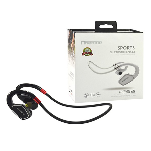 Fineblue S�uchawki Bluetooth Max Sport 300 douszne M3 czarne kana�owe TTT / 3