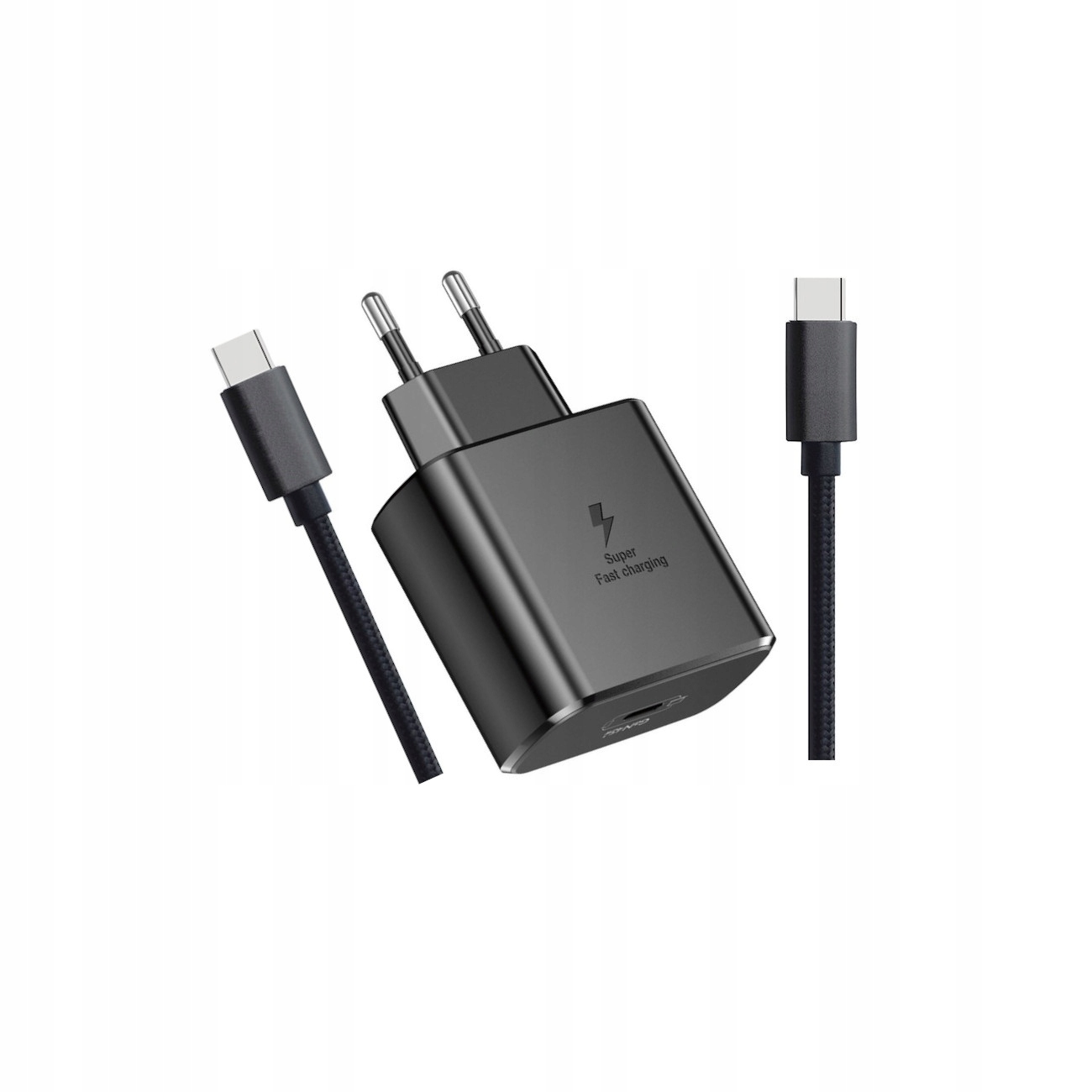 Foneng Ładowarka sieciowa EU62 GaN USB-C PD 45W z krótkim kablem 60W 0,5m czarna Foneng Ładowarka sieciowa EU62 GaN USB-C PD 45W z krótkim kablem 60W 0,5m czarna
