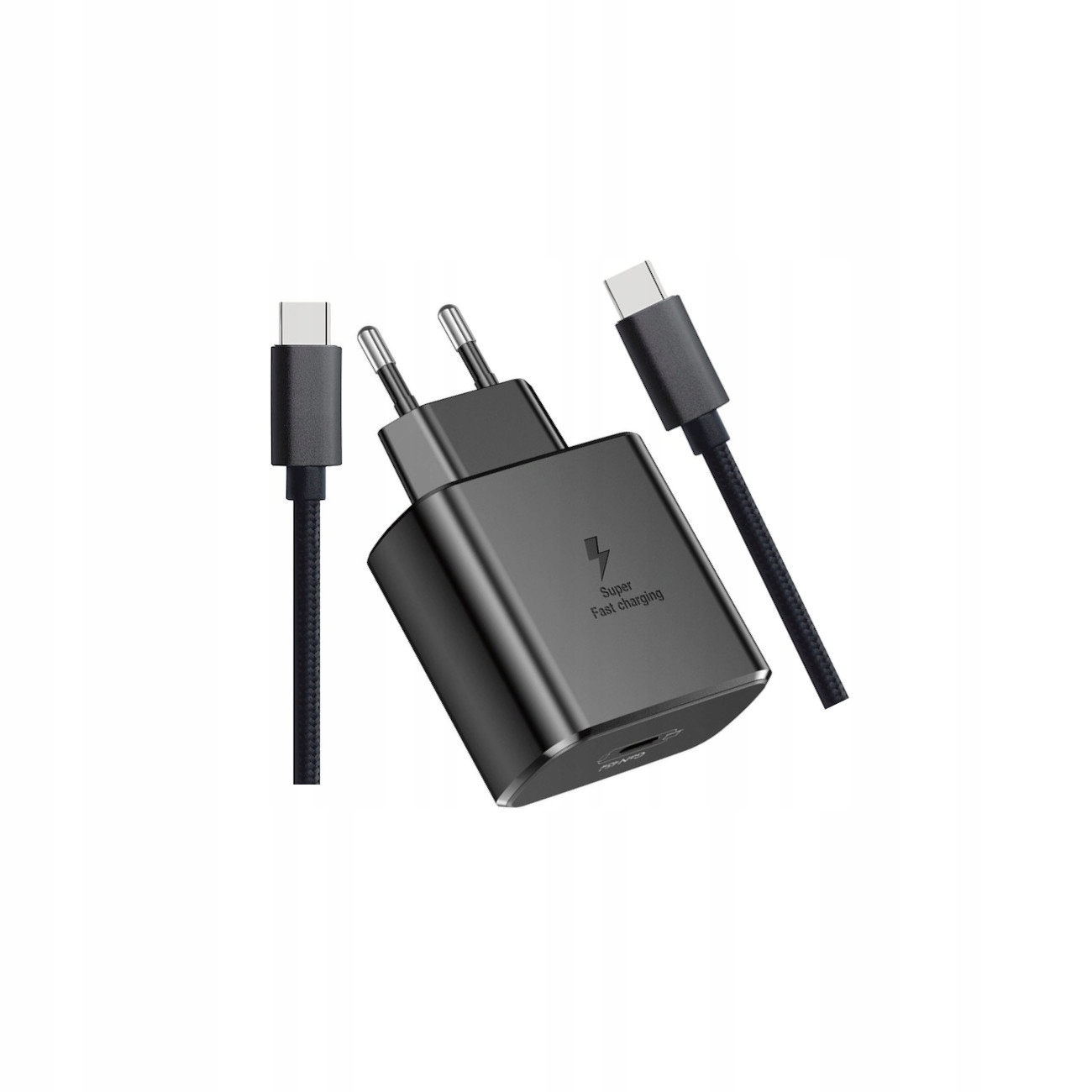 Foneng Ładowarka sieciowa EU62 GaN USB-C PD 45W z krótkim kablem 60W 0,5m czarna / 2 Foneng Ładowarka sieciowa EU62 GaN USB-C PD 45W z krótkim kablem 60W 0,5m czarna / 2