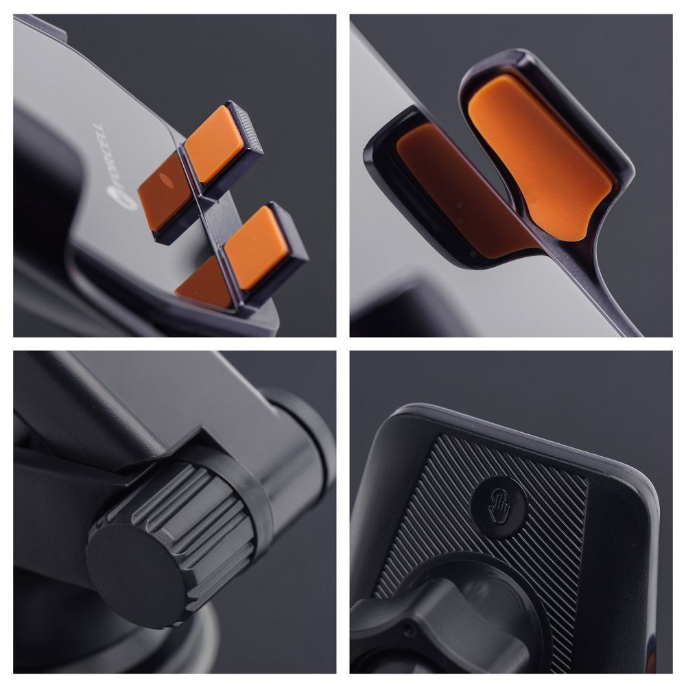 Uchwyt indukcyjny do samochodu na telefon Forcell 15W USB-C czarny Samsung Galaxy F02S / 7