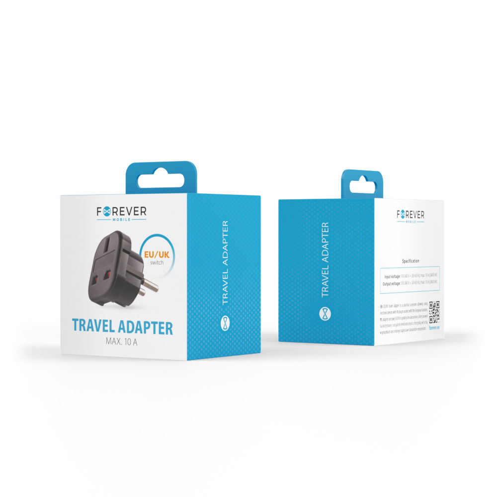 Forever adapter sieciowy EU/UK czarny / 2