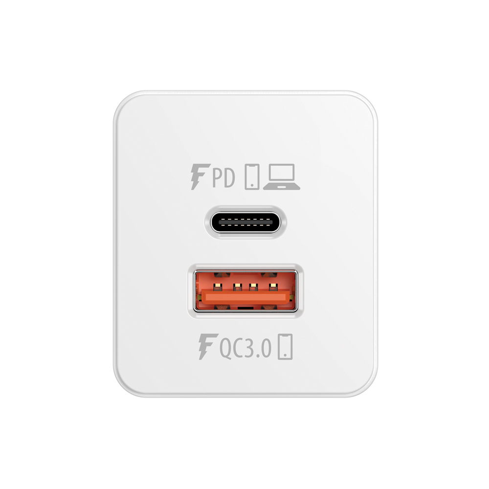 Forever Core �adowarka sieciowa PD+ QC 3.0 GaN 1x USB 1x USB-C 65W bia�a / 4