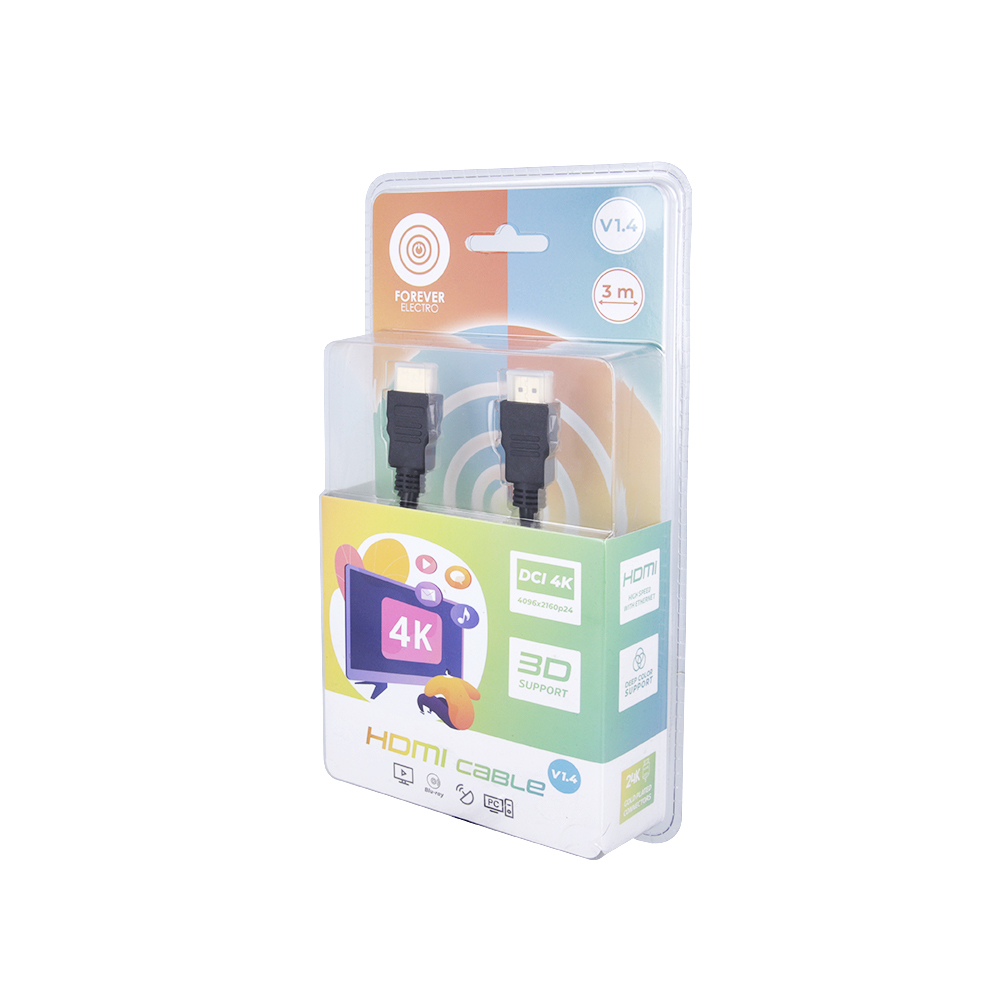 Forever Electro kabel JP-143 HDMI-HDMI V1.4 3m czarny / 3