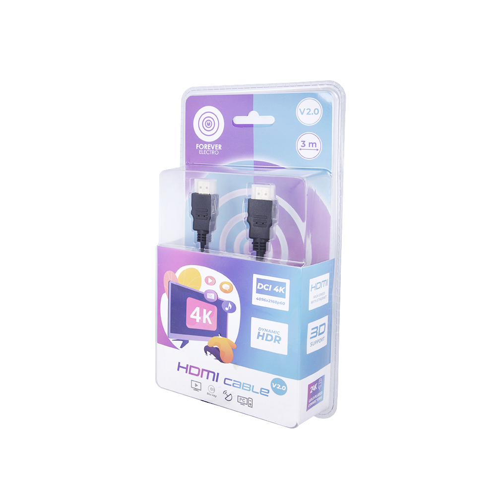 Forever Electro kabel JP-203 HDMI-HDMI V2.0 4K 3m czarny / 3