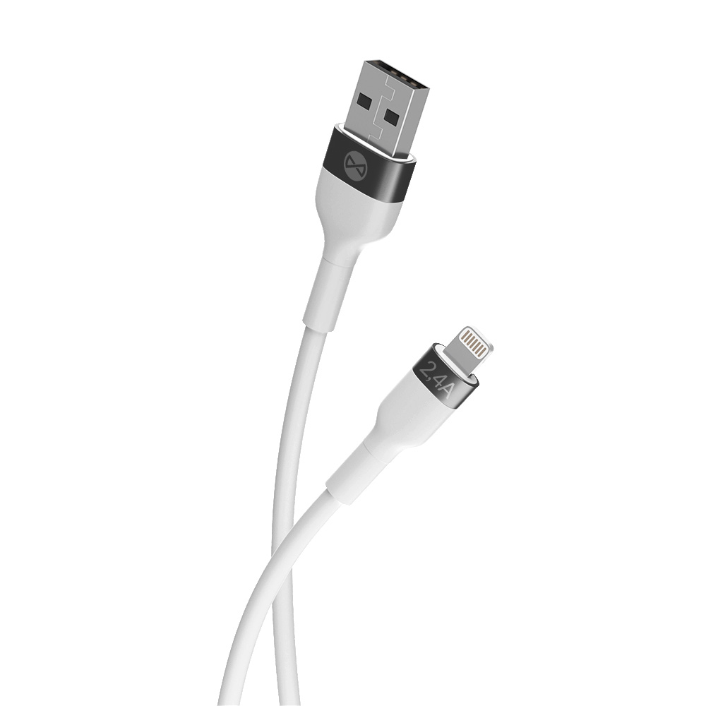Forever kabel Flexible USB - Lightning 1,0 m 2,4A biay / 3