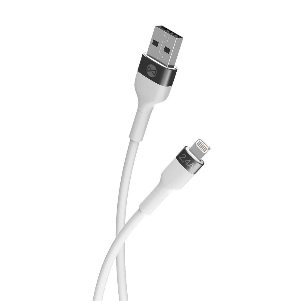 Forever kabel Flexible USB - Lightning 1,0 m 2,4A bia�y / 3