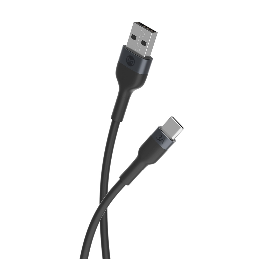 Forever kabel Flexible USB - USB-C 1,0 m 3A czarny / 4