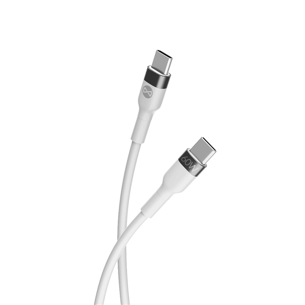 Kabel USB-C - USB-C do szybkiego �adowania telefonu 1 metr elastyczny wytrzyma�y 100cm bia�y Samsung Galaxy F22 4G / 4