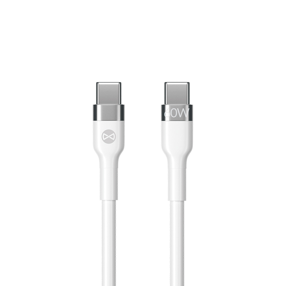 Forever kabel Flexible USB-C - USB-C 2,0 m 60W bia�y / 2