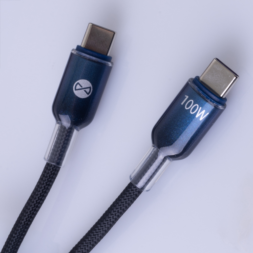 Forever kabel Ombre USB-C - USB-C 1,0 m 100W czarny / 3