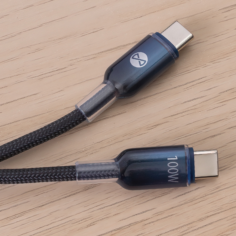 Forever kabel Ombre USB-C - USB-C 1,0 m 100W czarny / 5