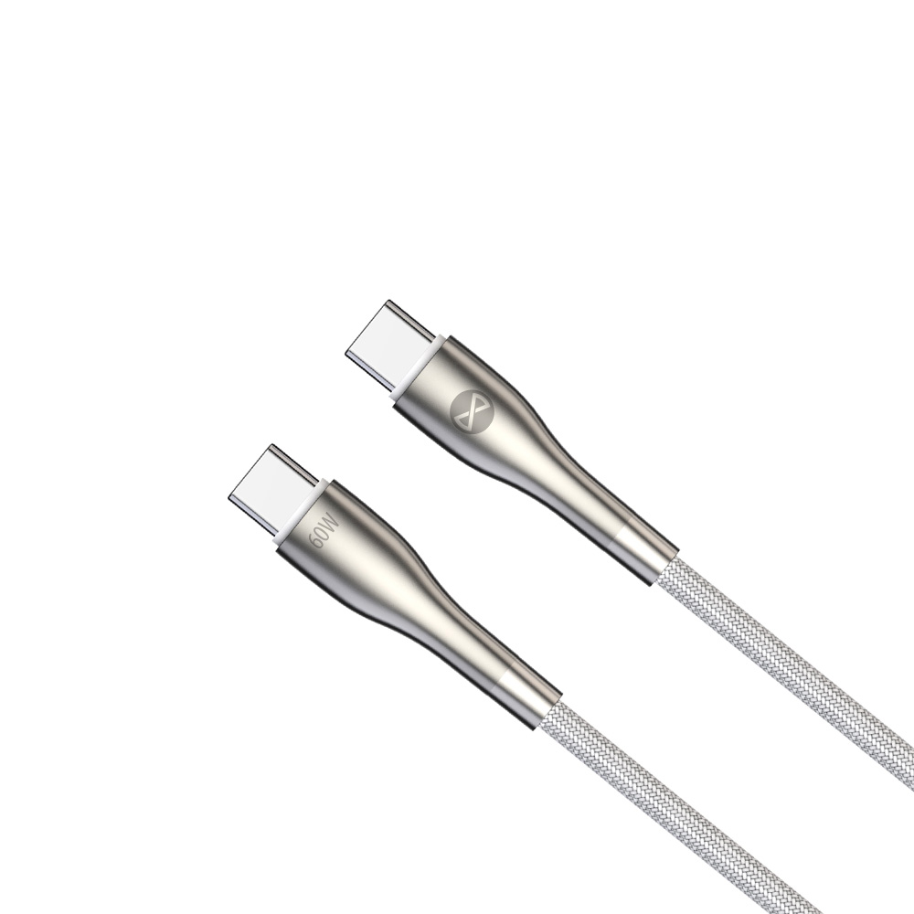 Forever kabel Sleek USB-C - USB-C 2,0 m 60W bia�y / 2