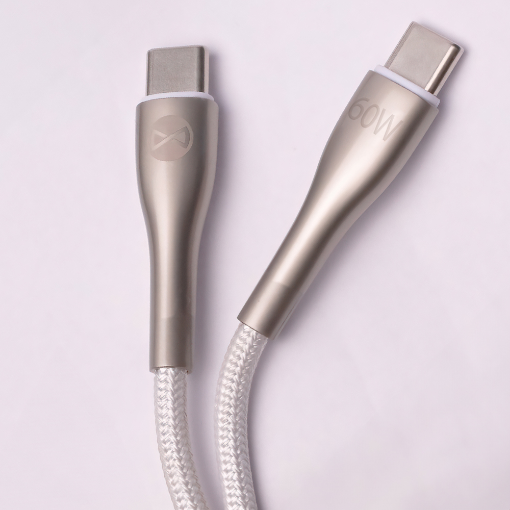 Forever kabel Sleek USB-C - USB-C 2,0 m 60W bia�y / 9