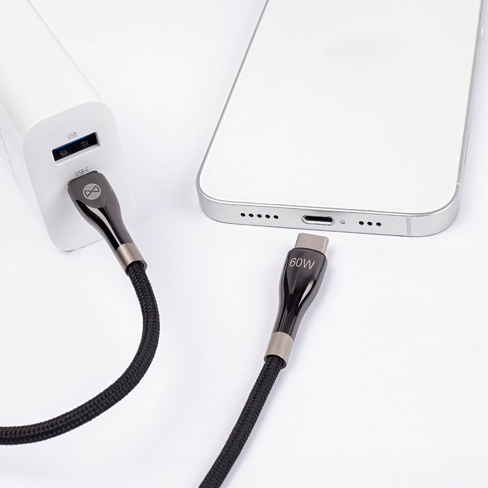 Forever kabel Sleek USB-C - USB-C 2,0 m 60W czarny / 6
