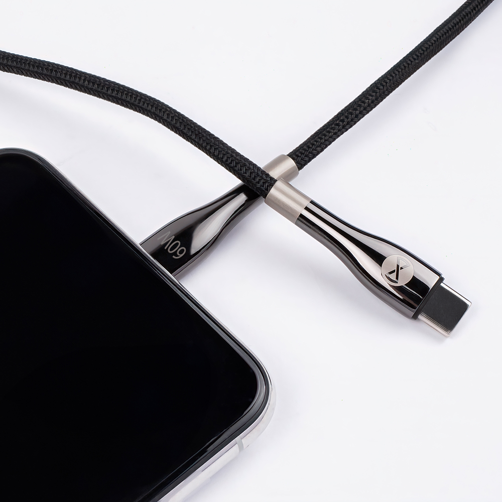 Forever kabel Sleek USB-C - USB-C 2,0 m 60W czarny / 7