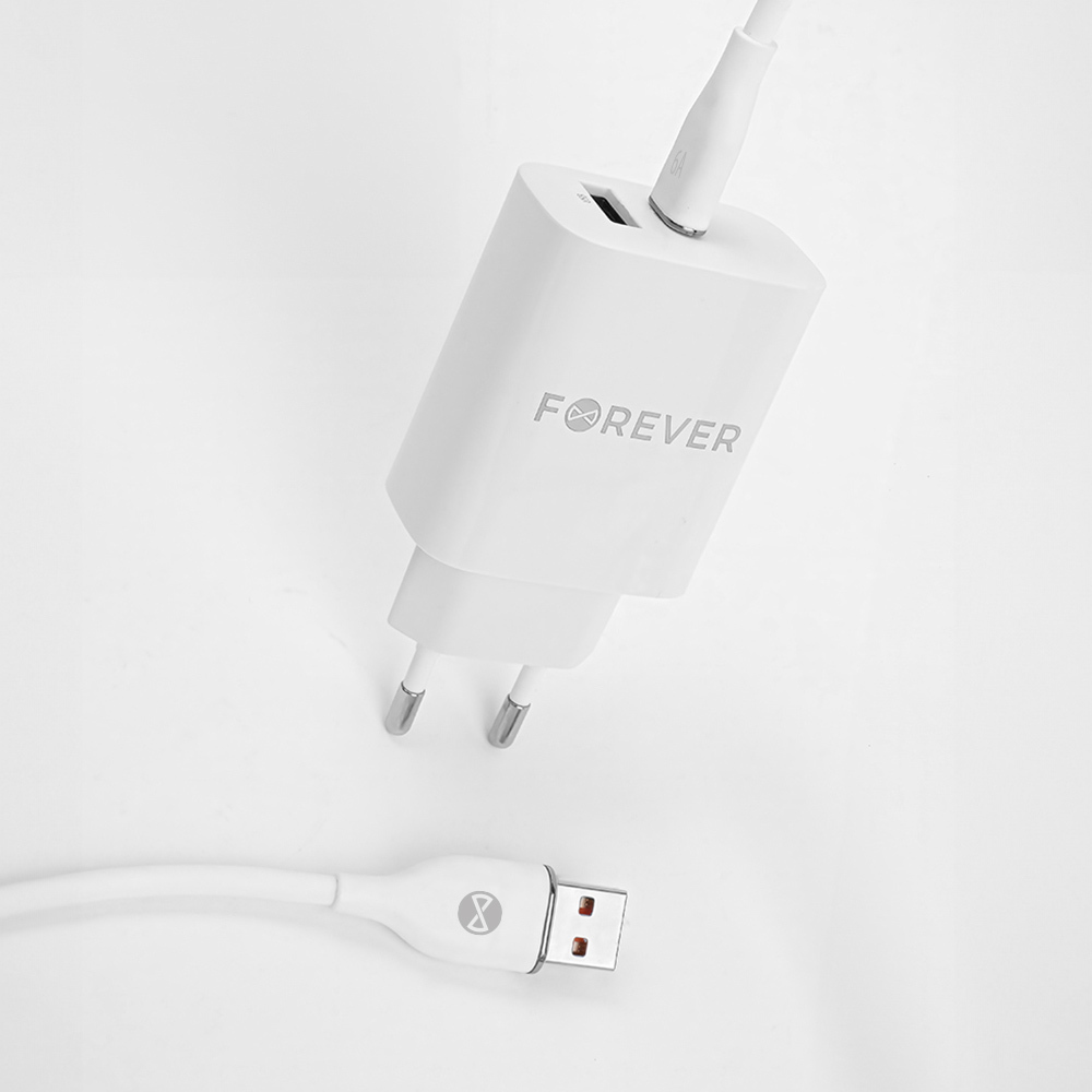 Forever kabel USB - USB-C 1,0 m 6A bia�y / 6