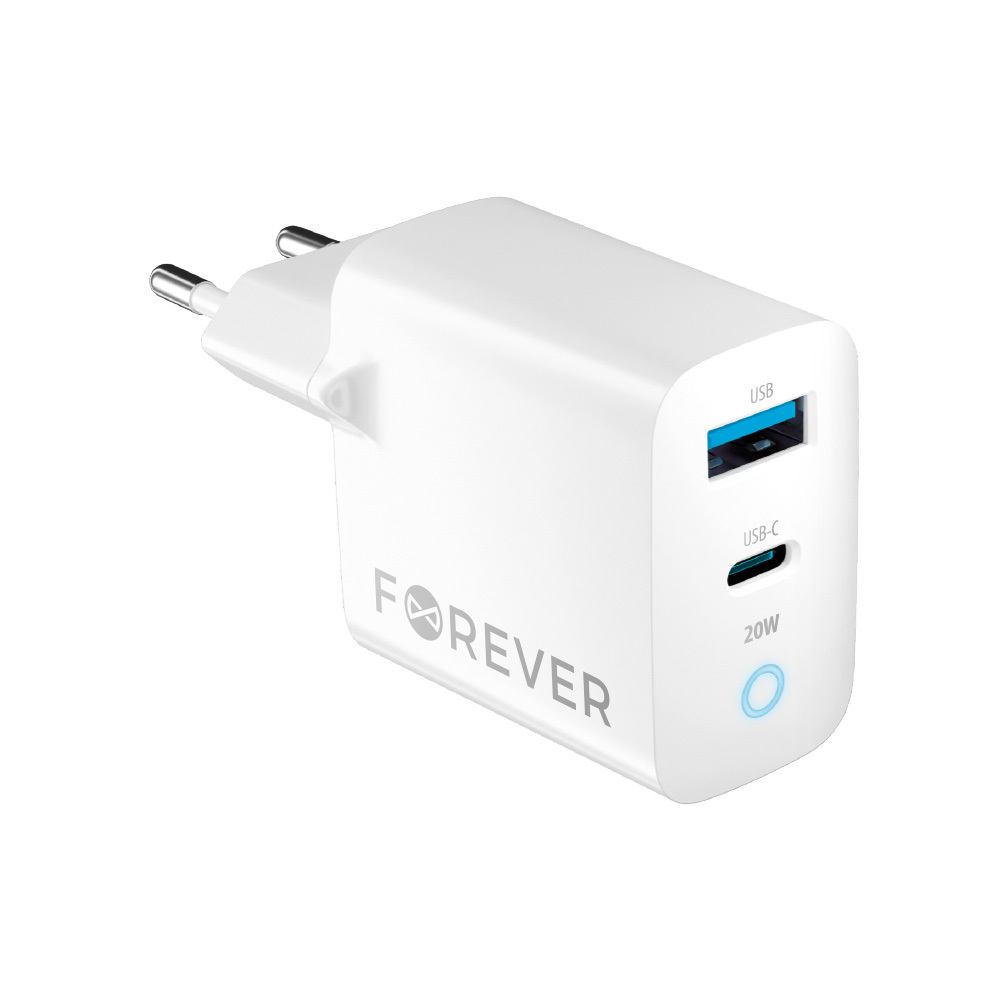Forever �adowarka sieciowa PD QC TC-06-20AC 1x USB-C 1x USB 20W bia�a / 2