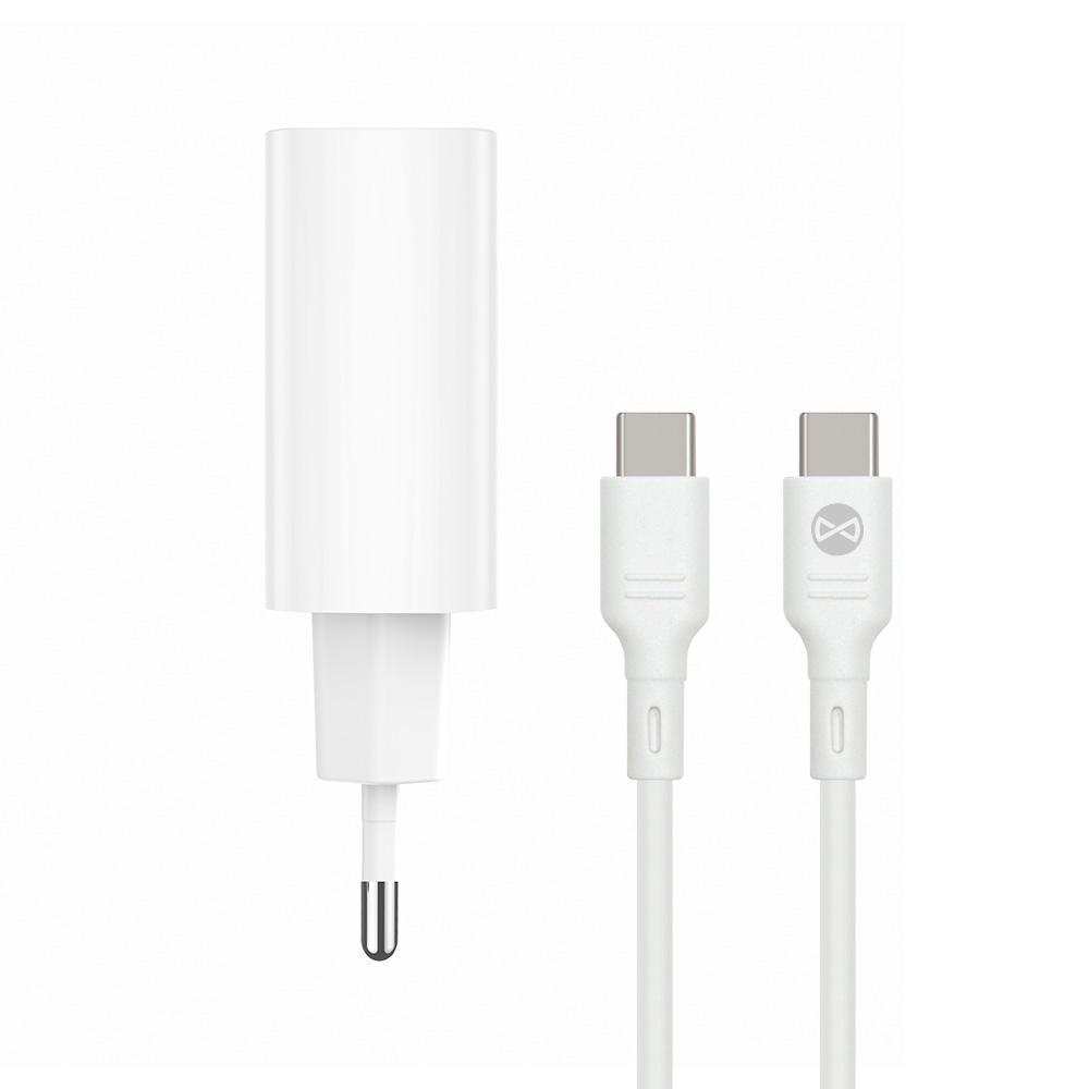 Forever �adowarka sieciowa PD QC TC-07 1x USB-C 1x USB 30W bia�a + kabel USB-C - USB-C 60W / 7